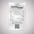 Realistic paper shop QR receipt