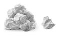 Realistic paper trash. Pile of crumpled paper balls, crinkled and wasted page. Vector isolated set Royalty Free Stock Photo