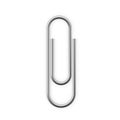 Realistic Paperclip icon. Paper clip attachment with shadow. Attach file business document. Vector illustration isolated on white Royalty Free Stock Photo