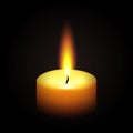 Realistic paraffin burning candle