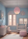 Realistic pastel room for baby girl: Disney