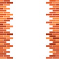 Realistic pattern. Seamless vertical pattern, red brick wall on white background. Colorful background. Red brick texture with copy Royalty Free Stock Photo