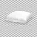 Realistic pattern template white pillow. Empty white pillow square shape.