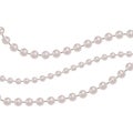 Realistic pearl bead chain. pearl necklace on white background