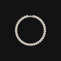 Realistic pearl bracelet isolated on black background