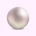 Realistic pearl for luxury accessories. Decoration pearl logo for cosmetic, jewelry, jewelry shop on white background. vector