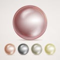 Realistic Pearls Isolated Vector. Set 3d Shiny Oyster Pearl Ball For Luxury Accessories. Sphere Shiny Sea Pearl Illustration Royalty Free Stock Photo