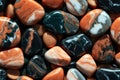 Realistic pebble marble stones seamless background