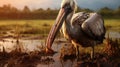Realistic Pelican Portrait: Stunning 32k Uhd Rendered In Cinema4d