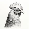 Realistic Pencil Drawing Of Rooster: Hyper-detailed Animal Sculpture