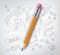 education, science concept, pencil, sketch Royalty Free Stock Photo