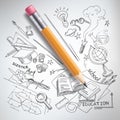 education, science concept, pencil, sketch Royalty Free Stock Photo