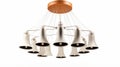 Realistic Pendant Light With Detailed Rendering And Symmetrical Arrangement