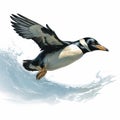 Realistic Penguin In Flight Illustration By Travis Charest