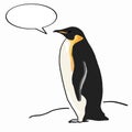 Realistic penguin and thinking