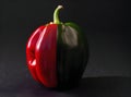 Realistic pepper black background sharp focus.