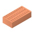 Realistic performance of hollow brick in isometry. Vector illustration on white background.
