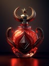 Realistic perfume bottle inspired in the Aries zodiac sign.Generative AI