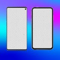 Realistic phone screen template no notch front view smart-phone mobile device. Modern isolated detailed 2019 editable Royalty Free Stock Photo