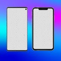Realistic phone screen template no notch front view smart-phone mobile device. Modern isolated detailed 2019 editable Royalty Free Stock Photo