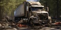Realistic Photo Captures The Aftermath Of A Truck Crash And The Resulting Damage