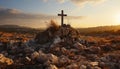 realistic photo of Golgotha Holy cross