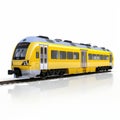 Realistic Photograph Of Lisbon Yellow Train - Side View