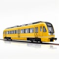 Realistic Photograph Of Lisbon Yellow Train - Side View