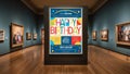 realistic photography of a birthday in a museum only o ai generated Royalty Free Stock Photo
