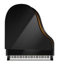 Realistic piano. Classical music instrument for orchestra with black and white keyboard decent vector template