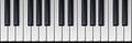 Realistic piano keys. Realistic detailed shaded piano keyboard seamless. Music instrument top view.