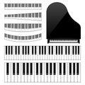 Realistic piano keys set. Musical instrument keyboard. Vector illustration. Royalty Free Stock Photo