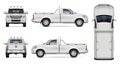 Realistic Pickup Truck Vector Illustration Royalty Free Stock Photo