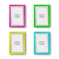 Realistic picture frames in neon colors