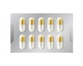 Vector realistic drugs pills blister silver mockup