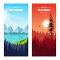 Realistic Pine Forest Vertical Banners
