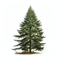 Realistic Pine Tree On Isolated White Background - Nature-inspired Installation Royalty Free Stock Photo