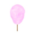 Realistic Pink cotton candy isolated on white background. Vector illustration. Royalty Free Stock Photo