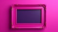 Realistic Pink Frame On Pink Wall: Dark Violet Rococo Frivolity Royalty Free Stock Photo