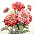 Realistic Pink And Green Flower Painting - Detailed And Vibrant Illustration Royalty Free Stock Photo