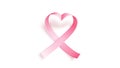 Realistic pink ribbon. Animation with symbol of national breast canser awareness month in october