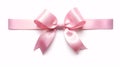 Realistic pink ribbon bow band isolated on white, Valentine s day and Mother s day gift and promotion offering concept for