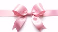 Realistic pink ribbon bow band isolated on white, Valentine s day and Mother s day gift and promotion offering concept for