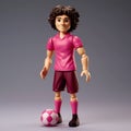 Realistic Pinkcore John Doll: Curly-haired Football Player Toy