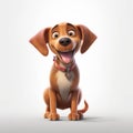 Realistic Pixar-style Dog On White Background In 8k Uhd