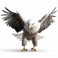 Realistic Pixar-style Eagle In 8k Uhd On White Background
