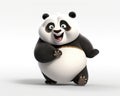 realistic Pixar-style panda on a white background.