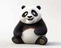 realistic Pixar-style panda on a white background.