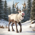 Realistic Pixar Style Reindeer Illustration In Stunning 8k Uhd Quality