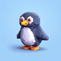 Realistic Pixel Penguin: A Cute Minecraft-inspired Character